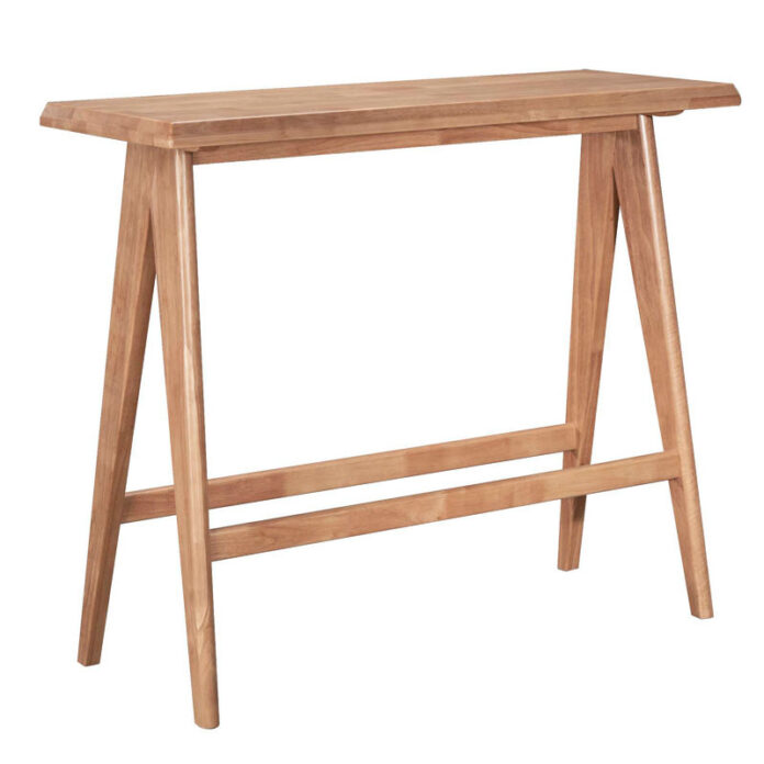 Masa de bar Winslow din lemn de arbore de cauciuc, culoarea nuc 120x45x100cm Masa de bar Winslow din lemn de arbore de cauciuc, culoarea nuc 120x45x100cm