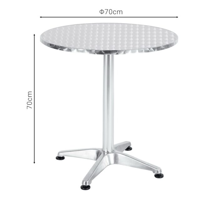 Masa de gradina, Model Lazo, culoare crom, aluminiu cromat, D70x70 cm Masa de gradina, Model Lazo, culoare crom, aluminiu cromat, D70x70 cm