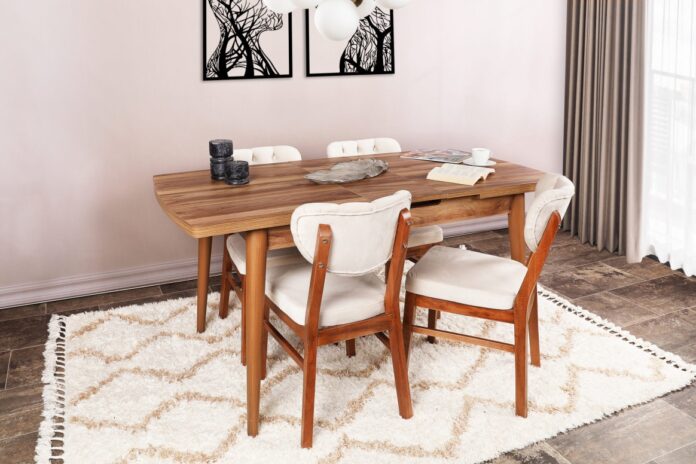 Masa Extensibila Model Samara, 130-160x80x79 cm, Nuc Masa Extensibila Model Samara, 130-160x80x79 cm, Nuc