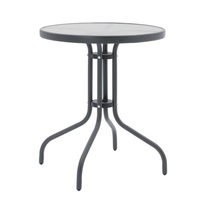 Masa metalica de gradina, pako Word, Sticla, Gri, 60 x 70 cm Masa metalica de gradina, pako Word, Sticla, Gri, 60 x 70 cm