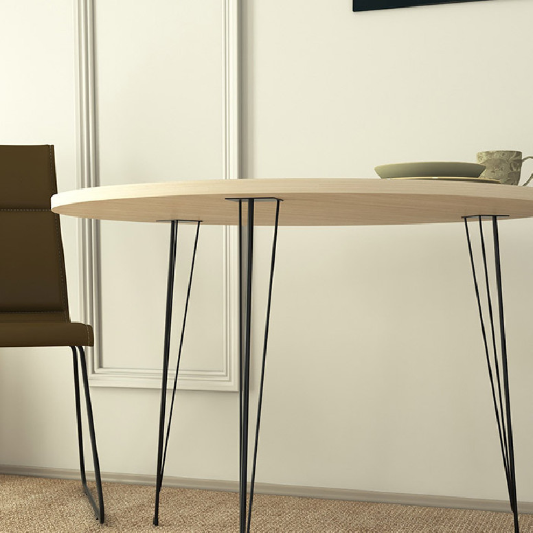 Masa Model Damir, 90x90x75 cm, Stejar/Negru Masa Model Damir, 90x90x75 cm, Stejar/Negru