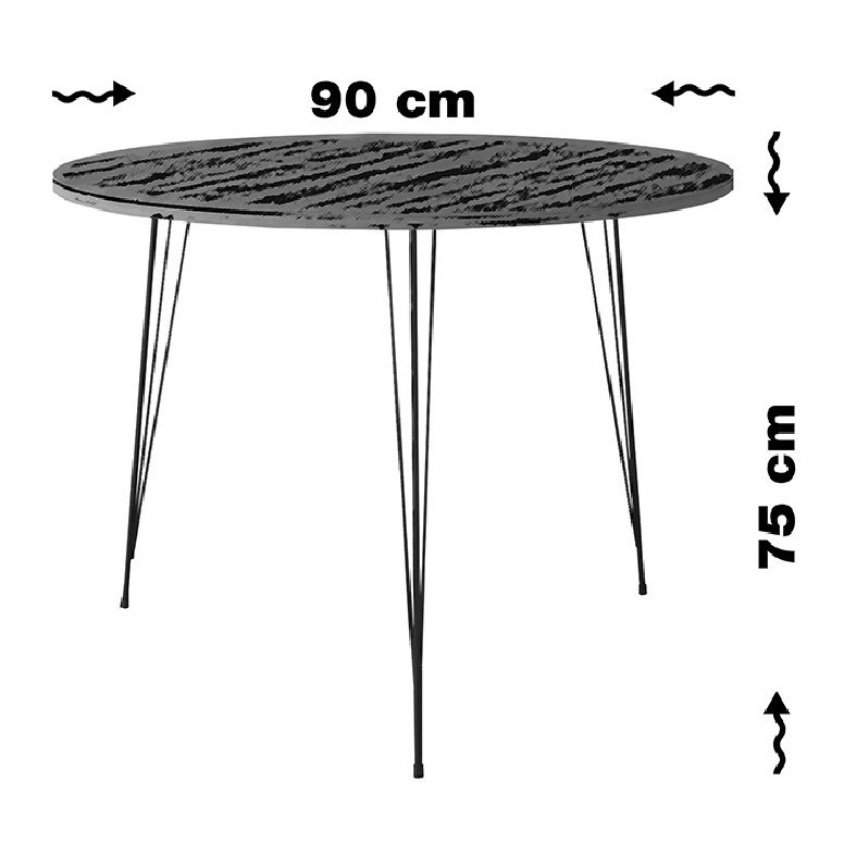Masa Model Damir, 90x90x75 cm, Stejar/Negru Masa Model Damir, 90x90x75 cm, Stejar/Negru