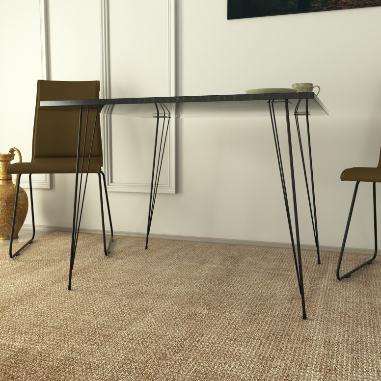 Masa Model Gordon, 90x90x75 cm, Negru/Negru marmorat Masa Model Gordon, 90x90x75 cm, Negru/Negru marmorat