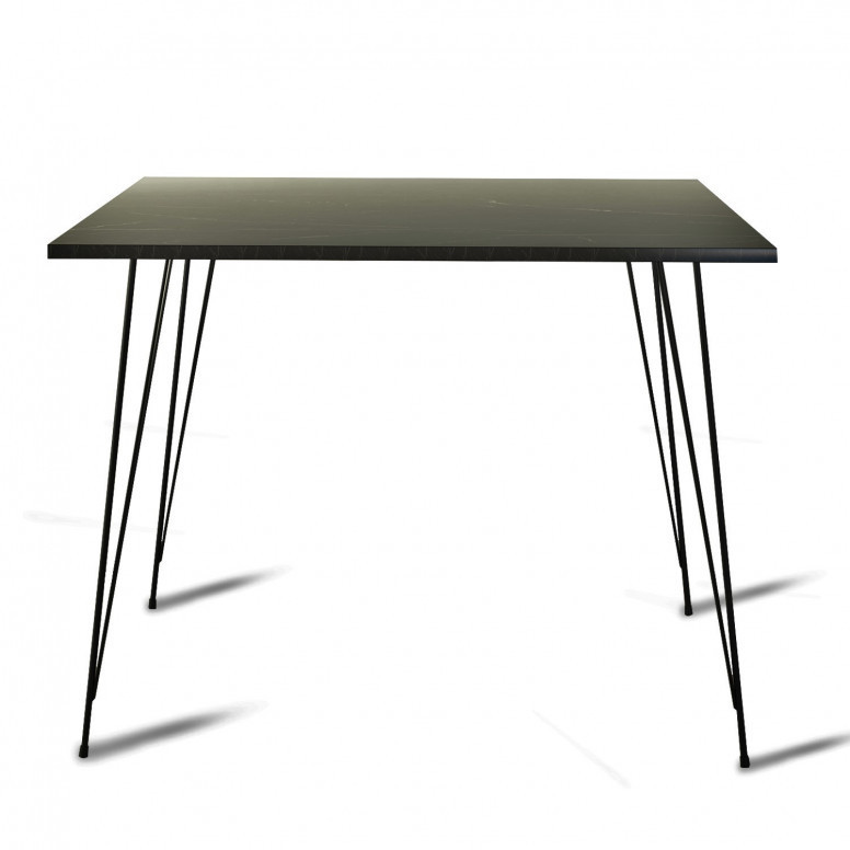 Masa Model Gordon, 90x90x75 cm, Negru/Negru marmorat Masa Model Gordon, 90x90x75 cm, Negru/Negru marmorat