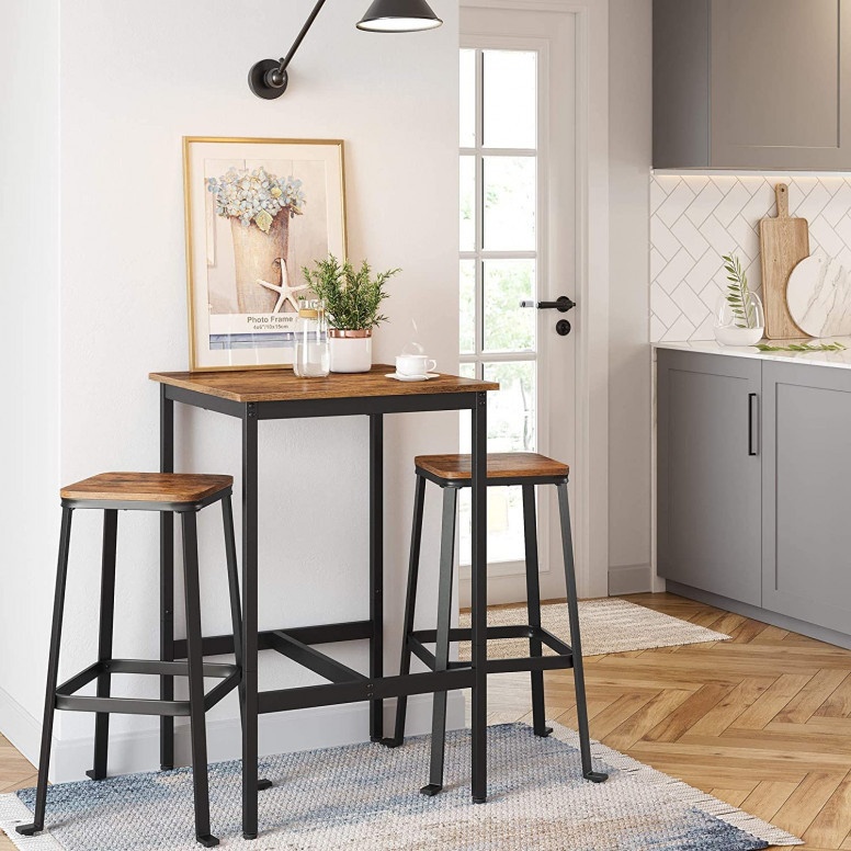 Masa Model Rosemary, 60x60x90 cm, Maro Rustic/Negru Masa Model Rosemary, 60x60x90 cm, Maro Rustic/Negru