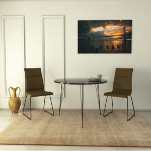 Masa Model Trinity, 90x90x75 cm, Negru/Alb Masa Model Trinity, 90x90x75 cm, Negru/Alb