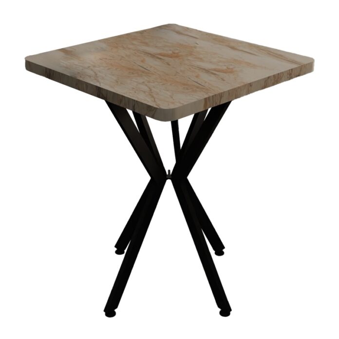 Masă Prestone, alb marmorat/negru, 70x70x75 cm Masă Prestone, alb marmorat/negru, 70x70x75 cm