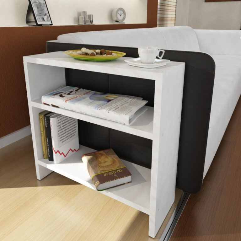 Masuta Auxiliara Model Briella, 51X17.5X49 cm, Alb
