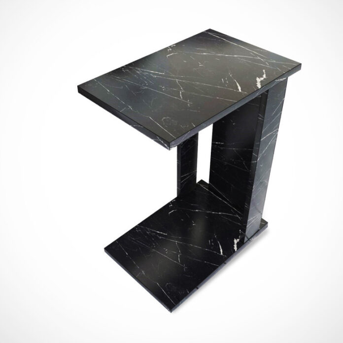 Masuta Auxiliara Model Thatcher, 30x43x61 cm, Negru marmorat Masuta Auxiliara Model Thatcher, 30x43x61 cm, Negru marmorat