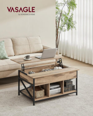 Masuta de Cafea Model Alanna, 100x60x(48—62) cm, Maro/Negru Masuta de Cafea Model Alanna, 100x60x(48—62) cm, Maro/Negru