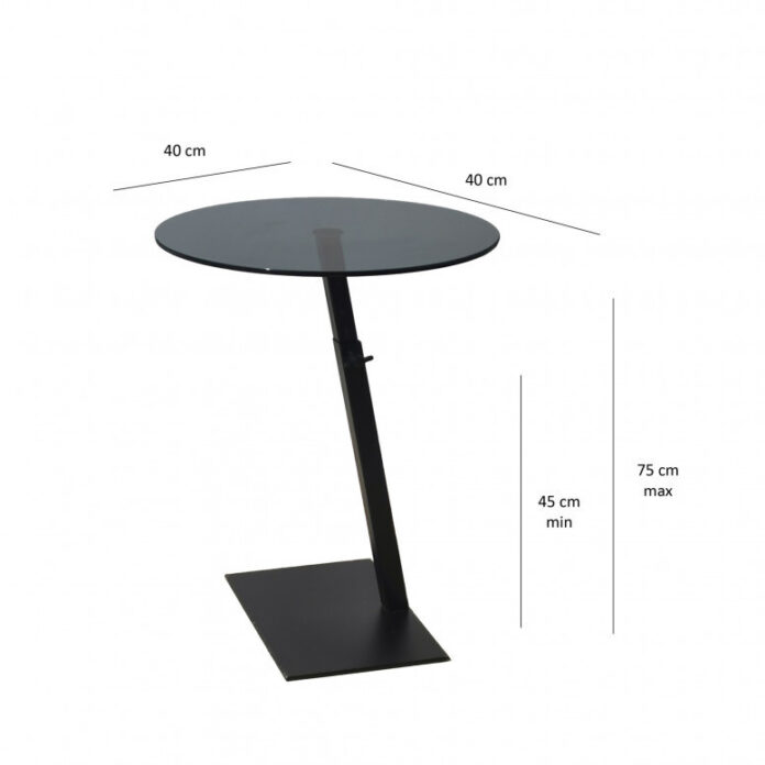 Masuta de Cafea Model Allen, 40x40x75 cm, Negru, Blat Sticla securizata Masuta de Cafea Model Allen, 40x40x75 cm, Negru, Blat Sticla securizata
