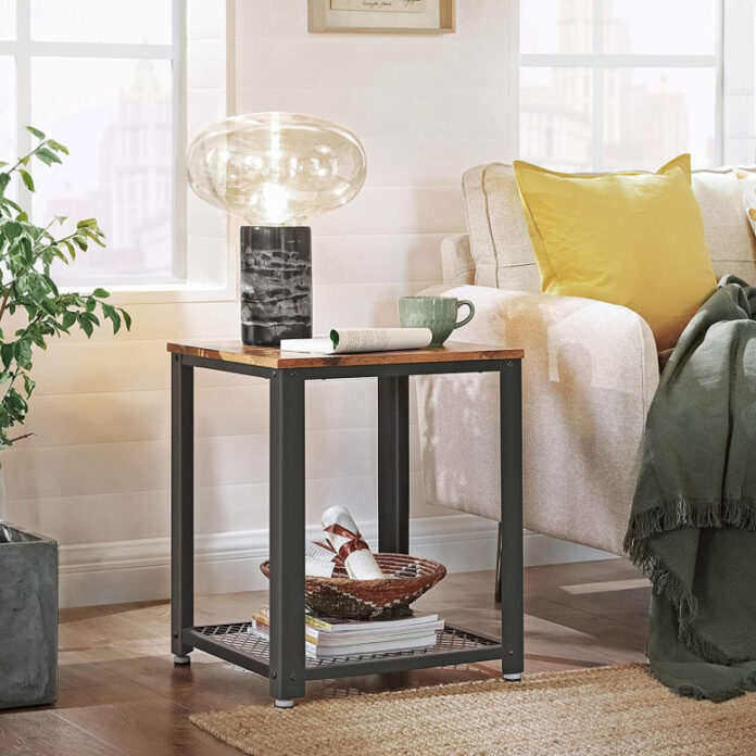 Masuta de Cafea Model Andre, 45x45x55 cm, Maro Rustic/Negru Masuta de Cafea Model Andre, 45x45x55 cm, Maro Rustic/Negru