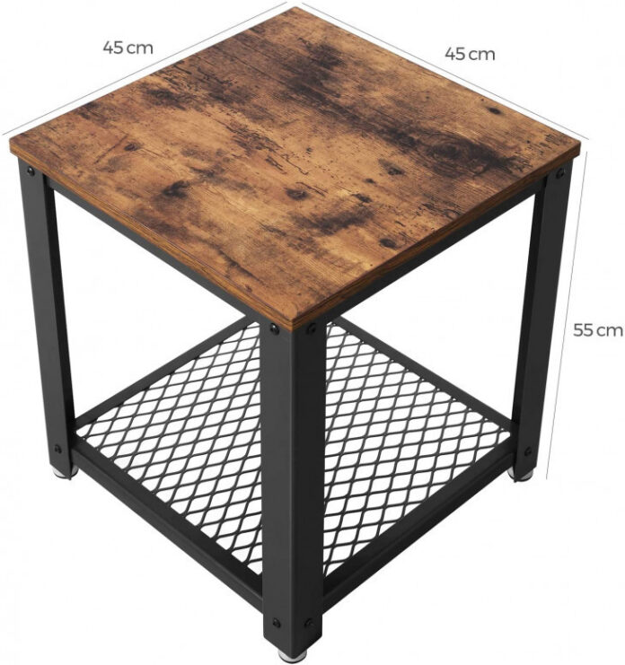 Masuta de Cafea Model Andre, 45x45x55 cm, Maro Rustic/Negru Masuta de Cafea Model Andre, 45x45x55 cm, Maro Rustic/Negru