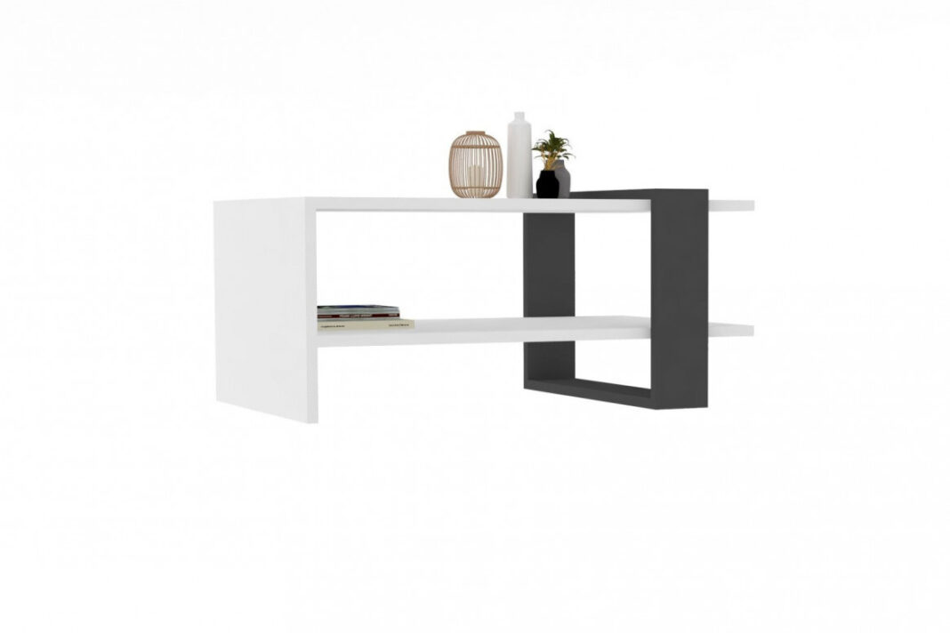 Masuta de Cafea Model Angelo, 80x55x35 cm, Alb/Antracit Masuta de Cafea Model Angelo, 80x55x35 cm, Alb/Antracit