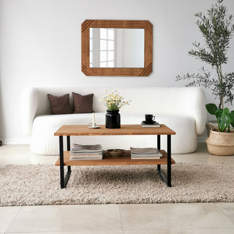 Masuta de Cafea Model Anya, 85x60x40 cm, Stejar/Negru Masuta de Cafea Model Anya, 85x60x40 cm, Stejar/Negru