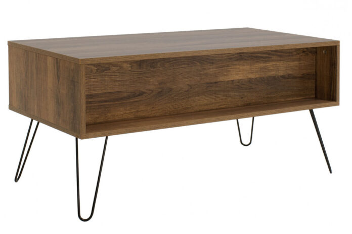 Masuta de Cafea Model Becker, 100x50x46 cm, Nuc/Negru Masuta de Cafea Model Becker, 100x50x46 cm, Nuc/Negru