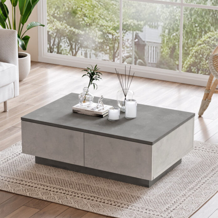 Masuta de Cafea Model Buchanan, 90x60x31.6 cm, Argintiu/Antracit Masuta de Cafea Model Buchanan, 90x60x31.6 cm, Argintiu/Antracit