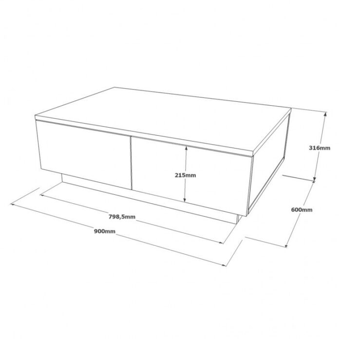 Masuta de Cafea Model Buchanan, 90x60x31.6 cm, Argintiu/Antracit Masuta de Cafea Model Buchanan, 90x60x31.6 cm, Argintiu/Antracit