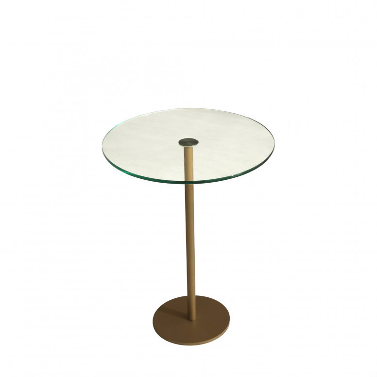 Masuta de Cafea Model Cain, 40x40x50 cm, Auriu, Blat Sticla securizata Masuta de Cafea Model Cain, 40x40x50 cm, Auriu, Blat Sticla securizata
