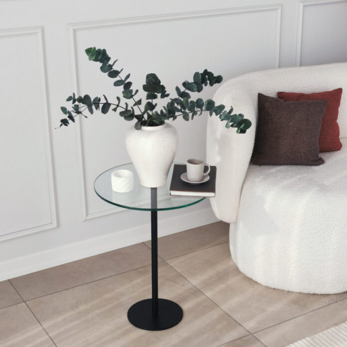 Masuta de Cafea Model Cain, 40x40x50 cm, Negru, Blat Sticla securizata Masuta de Cafea Model Cain, 40x40x50 cm, Negru, Blat Sticla securizata