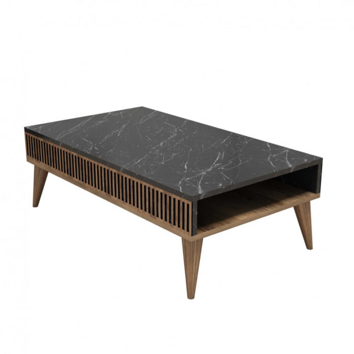 Masuta de Cafea Model Cantu, 105x60x34.6 cm, Nuc/Negru marmorat Masuta de Cafea Model Cantu, 105x60x34.6 cm, Nuc/Negru marmorat