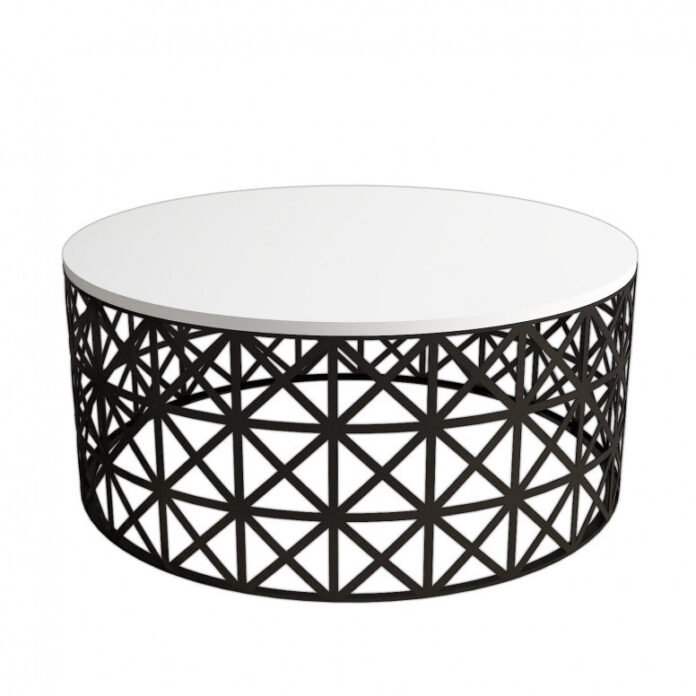 Masuta de Cafea Model Carson, 90x90x38 cm, Alb/Negru Masuta de Cafea Model Carson, 90x90x38 cm, Alb/Negru
