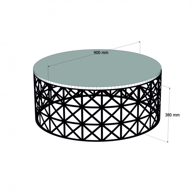 Masuta de Cafea Model Carson, 90x90x38 cm, Stejar/Negru Masuta de Cafea Model Carson, 90x90x38 cm, Stejar/Negru