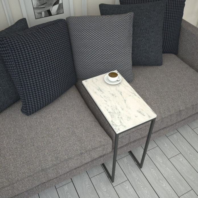 Masuta de Cafea Model Caspian, 46x26x62 cm, Alb Marmorat Masuta de Cafea Model Caspian, 46x26x62 cm, Alb Marmorat