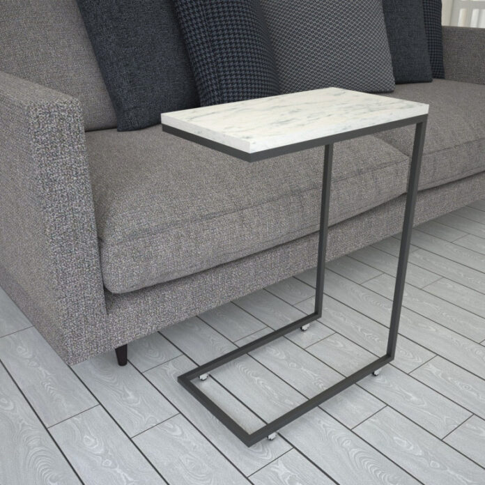Masuta de Cafea Model Caspian, 46x26x62 cm, Alb Marmorat Masuta de Cafea Model Caspian, 46x26x62 cm, Alb Marmorat