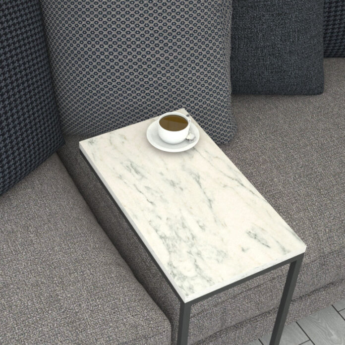 Masuta de Cafea Model Caspian, 46x26x62 cm, Alb Marmorat Masuta de Cafea Model Caspian, 46x26x62 cm, Alb Marmorat