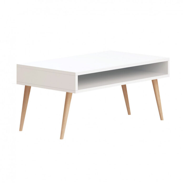 Masuta de Cafea Model Clayton, 80x45x53.6 cm, Alb, Lemn Masuta de Cafea Model Clayton, 80x45x53.6 cm, Alb, Lemn