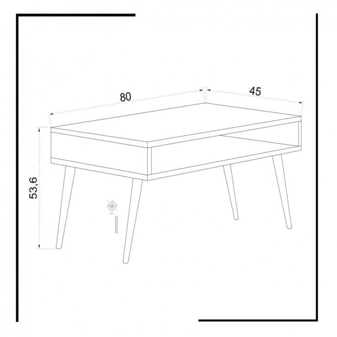 Masuta de Cafea Model Clayton, 80x45x53.6 cm, Alb, Lemn Masuta de Cafea Model Clayton, 80x45x53.6 cm, Alb, Lemn