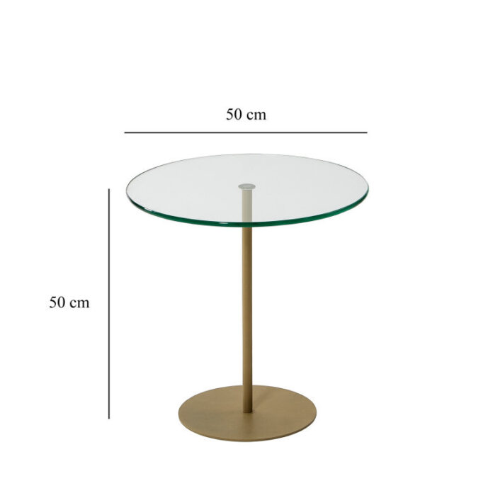 Masuta de Cafea Model Cleo, 50X50X50 cm, Auriu, Blat Sticla securizata Masuta de Cafea Model Cleo, 50X50X50 cm, Auriu, Blat Sticla securizata