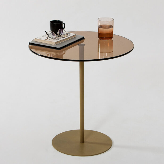 Masuta de Cafea Model Cleo, 50X50X50 cm, Auriu/Bronz, Blat Sticla securizata Masuta de Cafea Model Cleo, 50X50X50 cm, Auriu/Bronz, Blat Sticla securizata