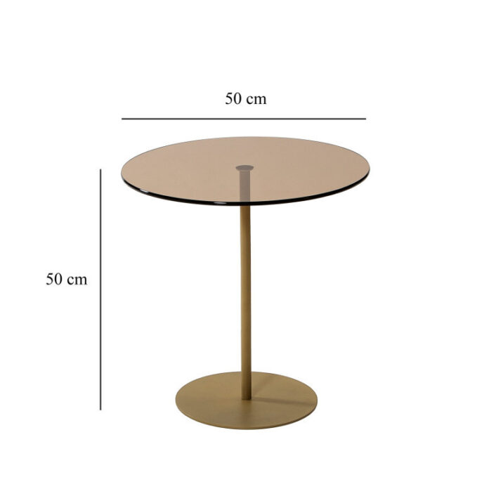 Masuta de Cafea Model Cleo, 50X50X50 cm, Auriu/Bronz, Blat Sticla securizata Masuta de Cafea Model Cleo, 50X50X50 cm, Auriu/Bronz, Blat Sticla securizata