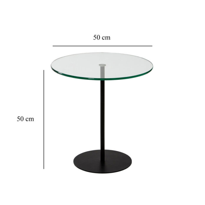 Masuta de Cafea Model Cleo, 50X50X50 cm, Negru, Blat Sticla securizata Masuta de Cafea Model Cleo, 50X50X50 cm, Negru, Blat Sticla securizata