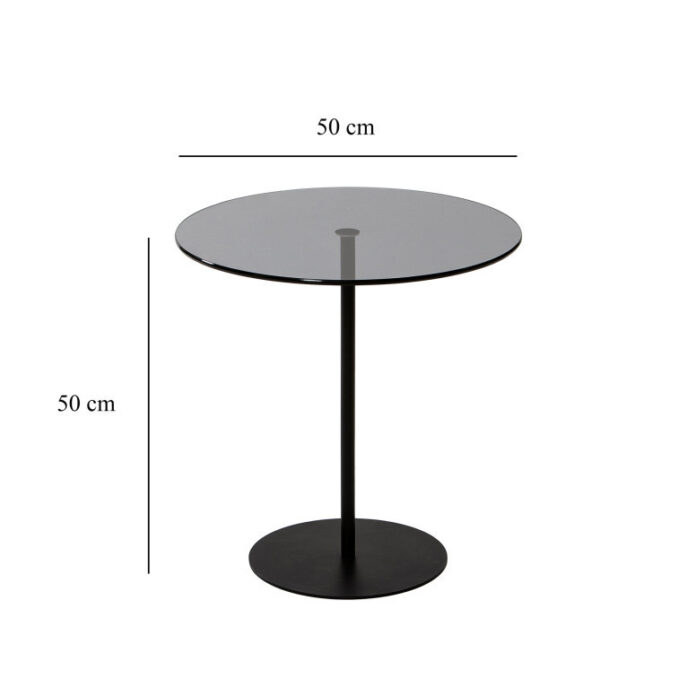 Masuta de Cafea Model Cleo, 50X50X50 cm, Negru/Gri inchis, Blat Sticla securizata Masuta de Cafea Model Cleo, 50X50X50 cm, Negru/Gri inchis, Blat Sticla securizata