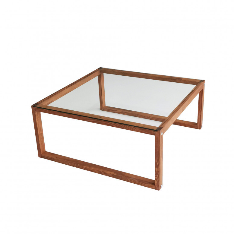Masuta de Cafea Model Conor, 90x90x40 cm, Cires, Lemn masiv, Blat Sticla securizata Masuta de Cafea Model Conor, 90x90x40 cm, Cires, Lemn masiv, Blat Sticla securizata