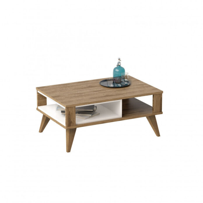 Masuta de Cafea Model Cortes, 90x60x40 cm, Stejar/Alb Masuta de Cafea Model Cortes, 90x60x40 cm, Stejar/Alb