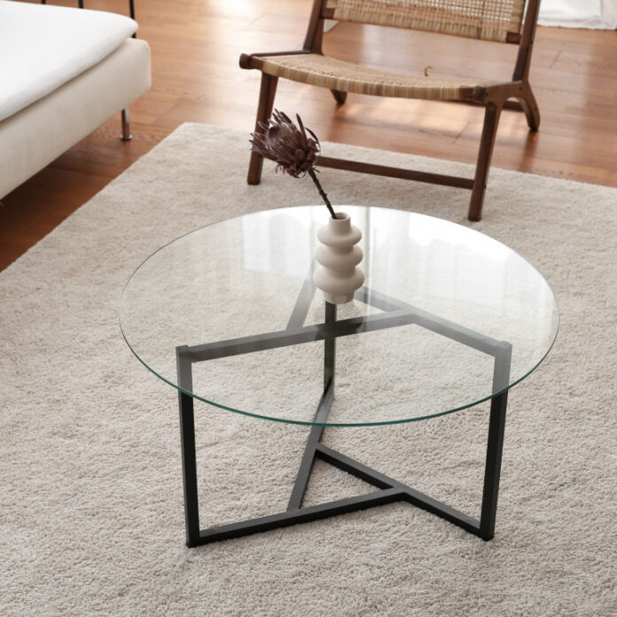 Masuta de Cafea Model Davila, 75x75x42 cm, Transparent/Negru, Blat Sticla securizata Masuta de Cafea Model Davila, 75x75x42 cm, Transparent/Negru, Blat Sticla securizata