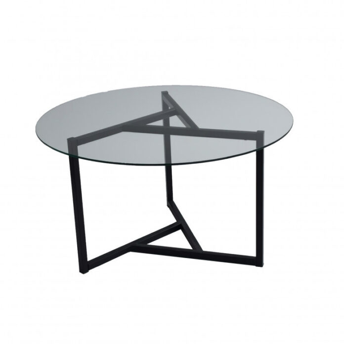 Masuta de Cafea Model Davila, 75x75x42 cm, Transparent/Negru, Blat Sticla securizata Masuta de Cafea Model Davila, 75x75x42 cm, Transparent/Negru, Blat Sticla securizata