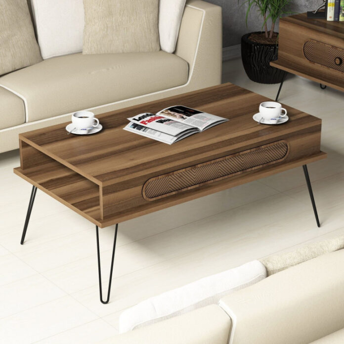Masuta de Cafea Model Donovan, 105x56x45.8 cm, Nuc