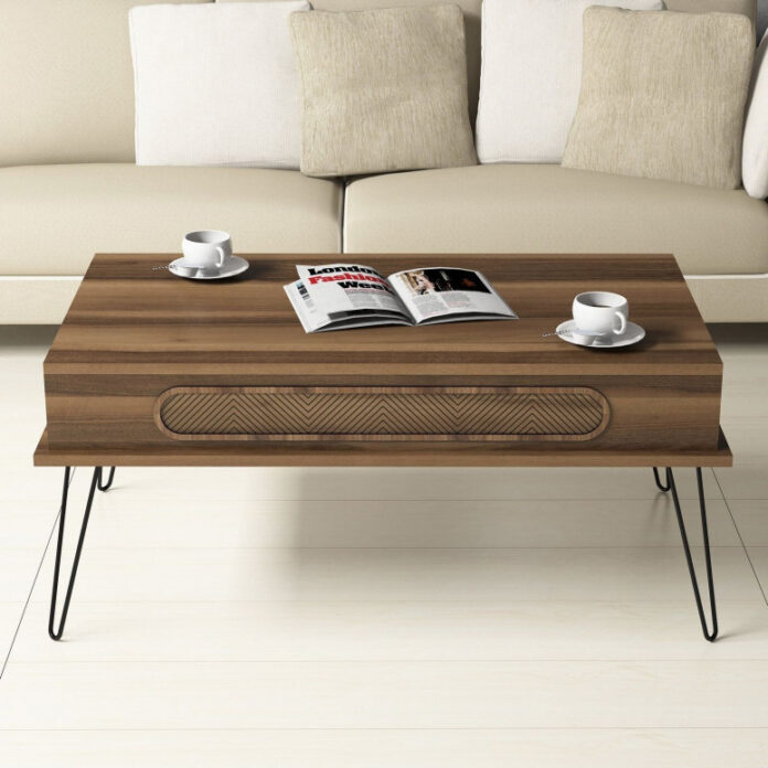 Masuta de Cafea Model Donovan, 105x56x45.8 cm, Nuc