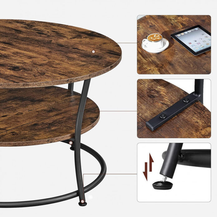 Masuta de Cafea Model Emely, 80x80x45 cm, Maro Rustic Masuta de Cafea Model Emely, 80x80x45 cm, Maro Rustic