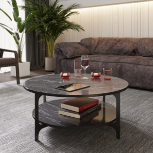 Masuta de Cafea Model Esparza, 90x90x36.8 cm, Negru Masuta de Cafea Model Esparza, 90x90x36.8 cm, Negru