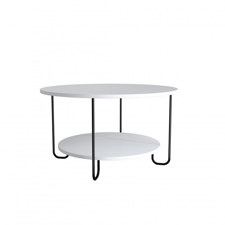 Masuta de Cafea Model Fox, 80x80x45 cm, Alb/Negru Masuta de Cafea Model Fox, 80x80x45 cm, Alb/Negru