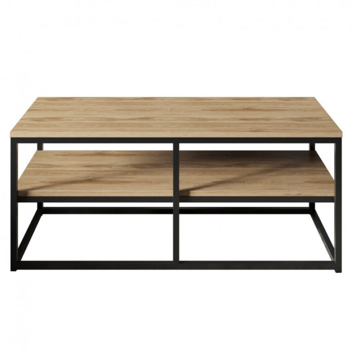 Masuta de Cafea Model Glover, 110.4x52x47 cm, Nuc/Negru Masuta de Cafea Model Glover, 110.4x52x47 cm, Nuc/Negru