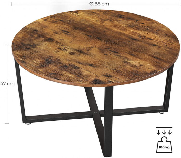 Masuta de Cafea Model Grace, 88x88x47 cm, Vintage / Maro Închis Masuta de Cafea Model Grace, 88x88x47 cm, Vintage / Maro Închis