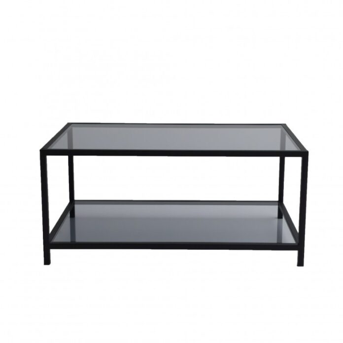 Masuta de Cafea Model Huynh, 90x60x40 cm, Negru, Blat Sticla securizata Masuta de Cafea Model Huynh, 90x60x40 cm, Negru, Blat Sticla securizata