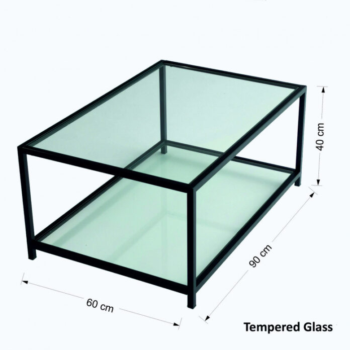 Masuta de Cafea Model Huynh, 90x60x40 cm, Negru, Blat Sticla securizata Masuta de Cafea Model Huynh, 90x60x40 cm, Negru, Blat Sticla securizata